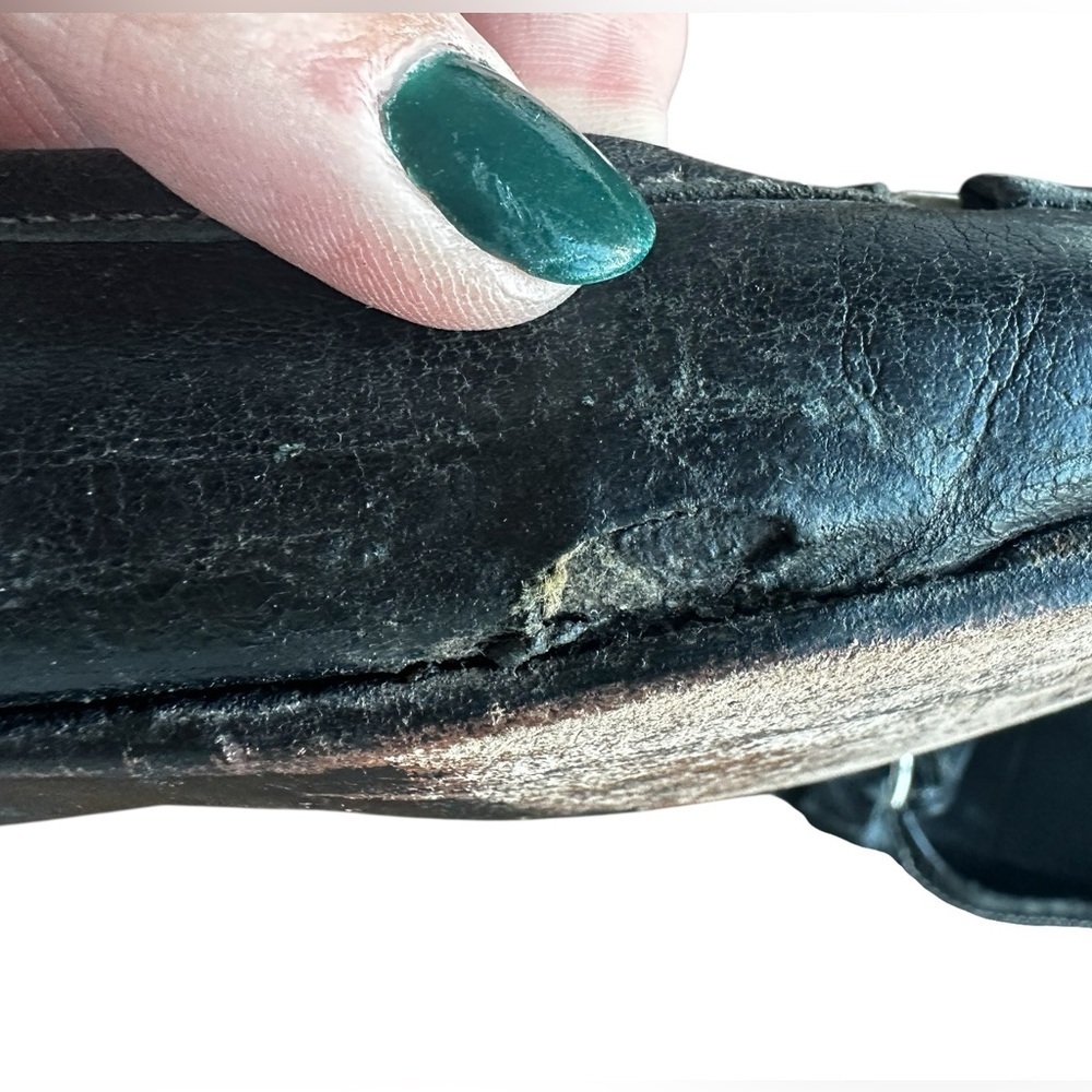 PRADA Black Leather Chain Link Loafer Moccasin Flats (35) - Picture 6 of 16